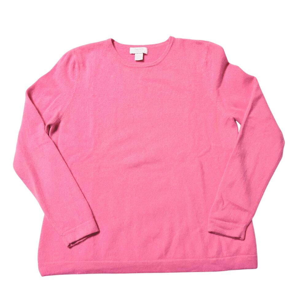Vintage Luxury 100% Cashmere Pink Sweater Crew Neck Marshall Fields Size XL